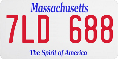 MA license plate 7LD688
