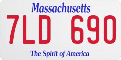 MA license plate 7LD690