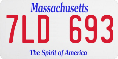 MA license plate 7LD693