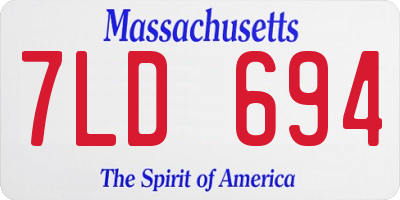 MA license plate 7LD694
