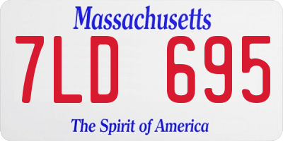 MA license plate 7LD695
