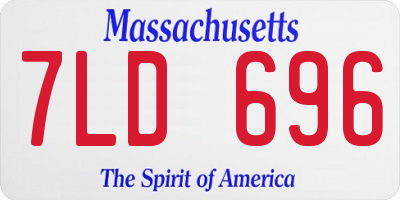 MA license plate 7LD696