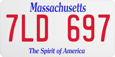 MA license plate 7LD697