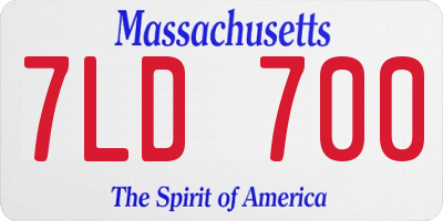 MA license plate 7LD700