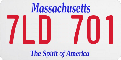 MA license plate 7LD701