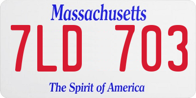 MA license plate 7LD703