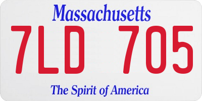 MA license plate 7LD705