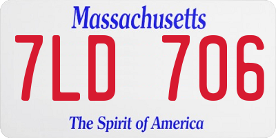 MA license plate 7LD706