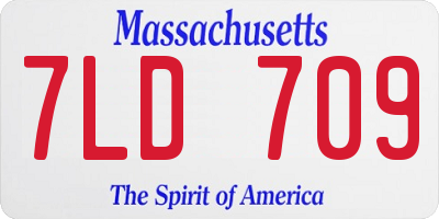 MA license plate 7LD709