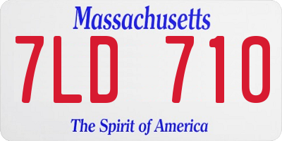 MA license plate 7LD710