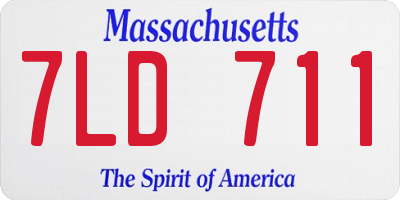 MA license plate 7LD711