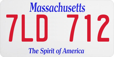 MA license plate 7LD712