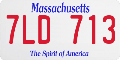 MA license plate 7LD713