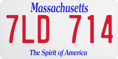 MA license plate 7LD714