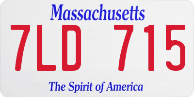 MA license plate 7LD715