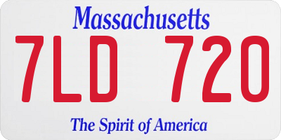 MA license plate 7LD720