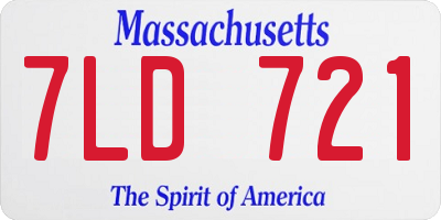 MA license plate 7LD721