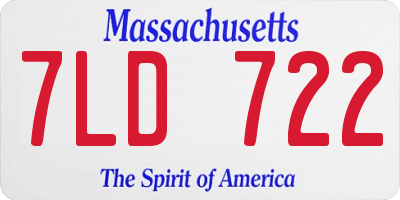 MA license plate 7LD722