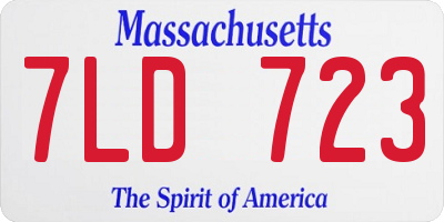 MA license plate 7LD723