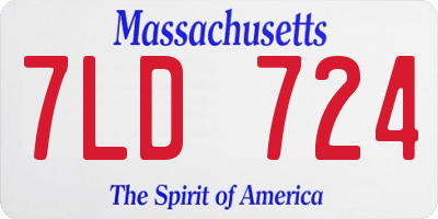 MA license plate 7LD724