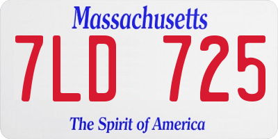 MA license plate 7LD725