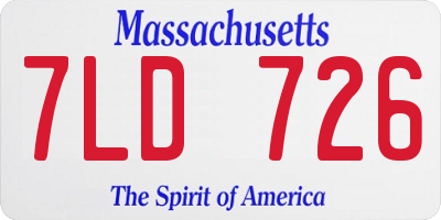 MA license plate 7LD726