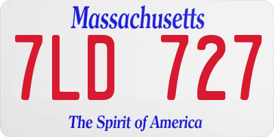 MA license plate 7LD727