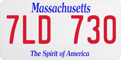 MA license plate 7LD730