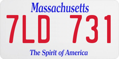 MA license plate 7LD731