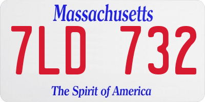 MA license plate 7LD732