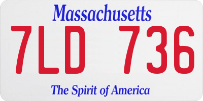 MA license plate 7LD736