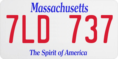 MA license plate 7LD737
