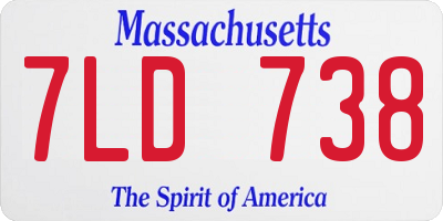 MA license plate 7LD738