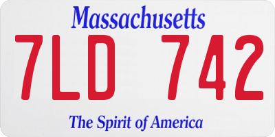 MA license plate 7LD742