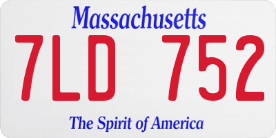 MA license plate 7LD752