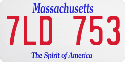 MA license plate 7LD753