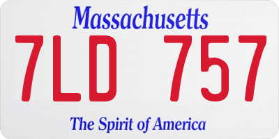 MA license plate 7LD757