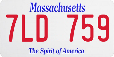 MA license plate 7LD759