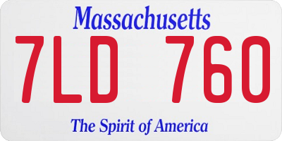 MA license plate 7LD760