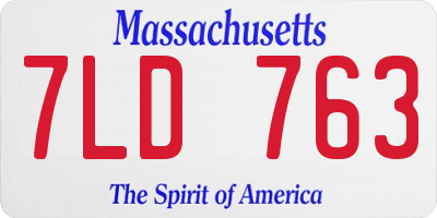 MA license plate 7LD763