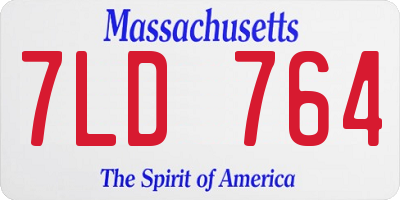 MA license plate 7LD764
