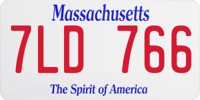 MA license plate 7LD766