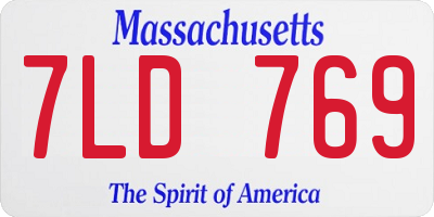 MA license plate 7LD769