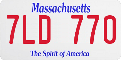 MA license plate 7LD770