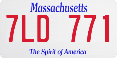 MA license plate 7LD771