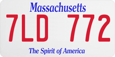 MA license plate 7LD772