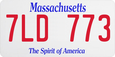 MA license plate 7LD773