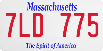 MA license plate 7LD775