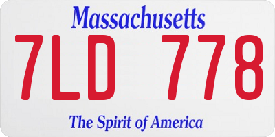 MA license plate 7LD778