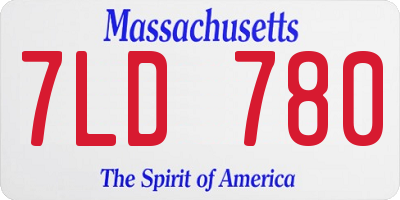 MA license plate 7LD780